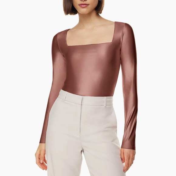 NWT Wilfred Satinette Squareneck Long Sleeve Top - Picture 1 of 7